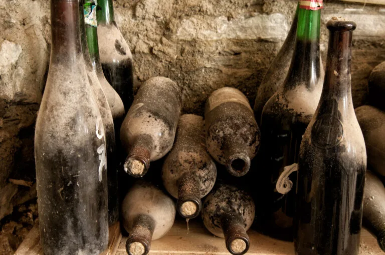 Pile of Antique Liquor Bottles