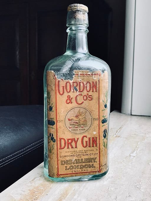 Vintage Gordon’s Gin alcohol bottle