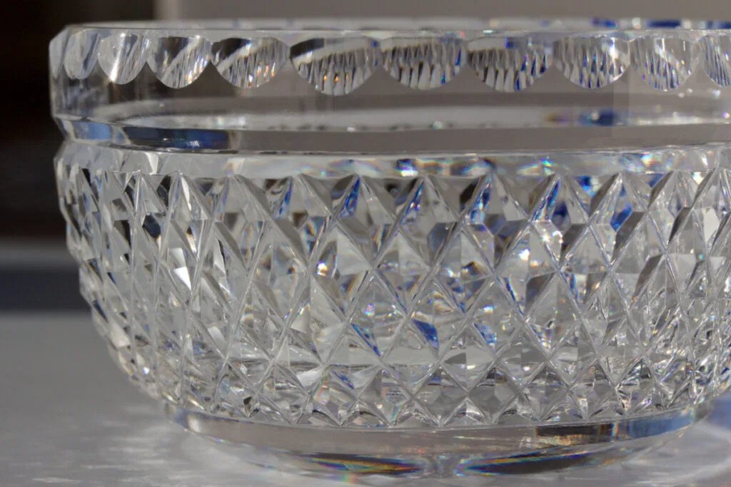 Antique Diamond Cut Glass Pattern on Bowl