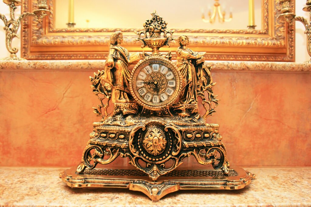 Antique Mantel Clock On Shelf 1024x683 