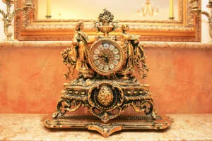 Antique Mantel Clock on Shelf