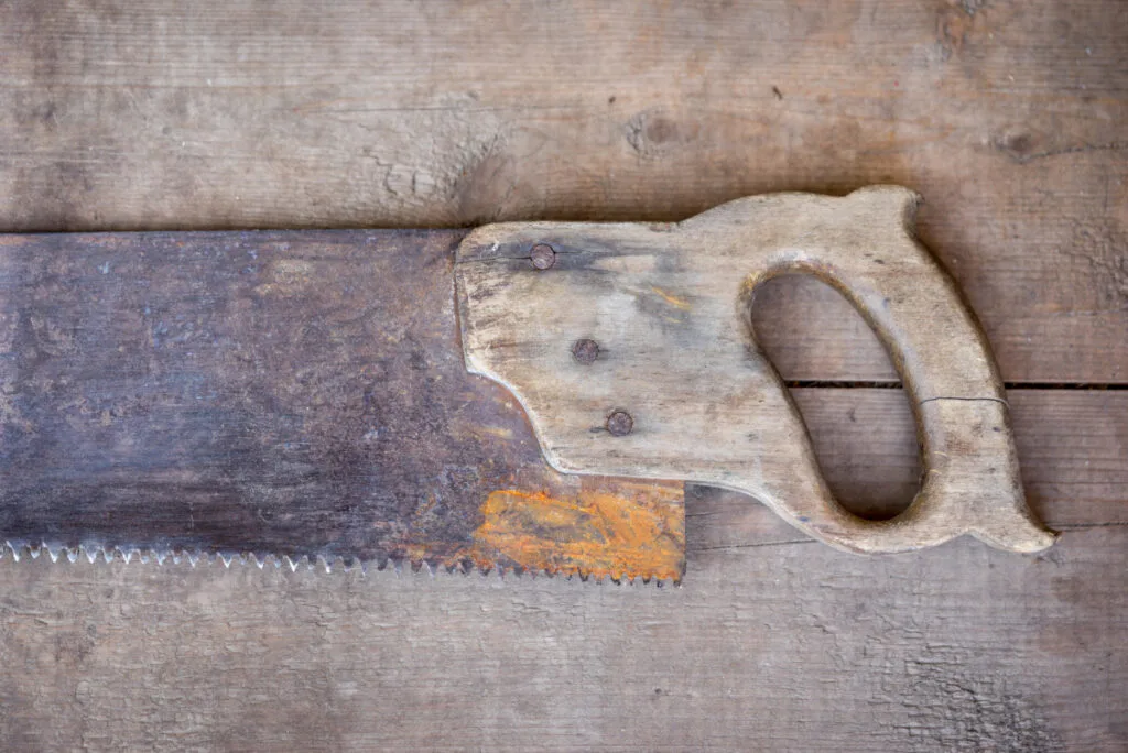 Oak Handle with an Antique Crosscut Saw