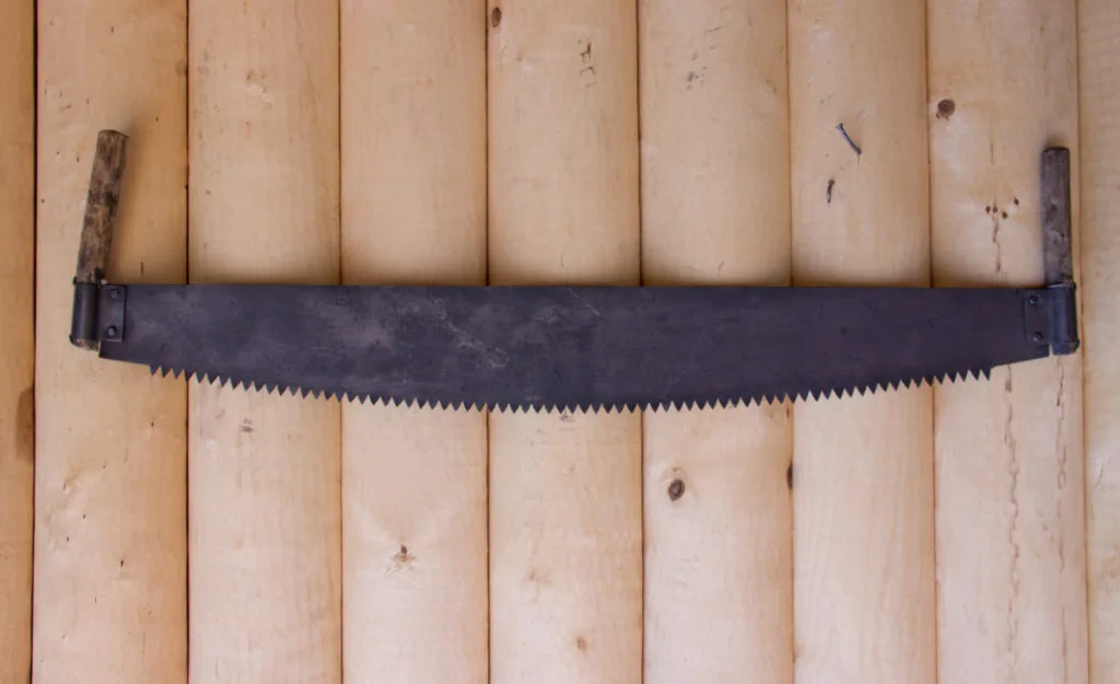 Two Person Crosscut Saw with Iron Blades