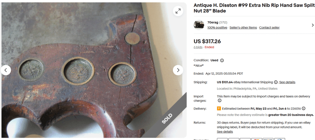 Antique Disston Hand Saw Mark
