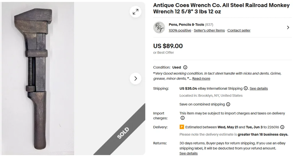 Antique Monkey Wrench