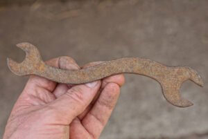 Antique Wrench with Curved Handle
