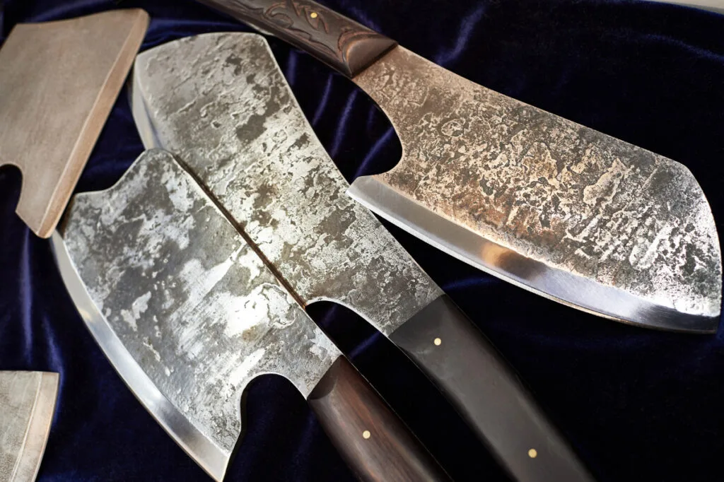 Antique Meat Cleavers with Carbon, Iron and Zinc Blades