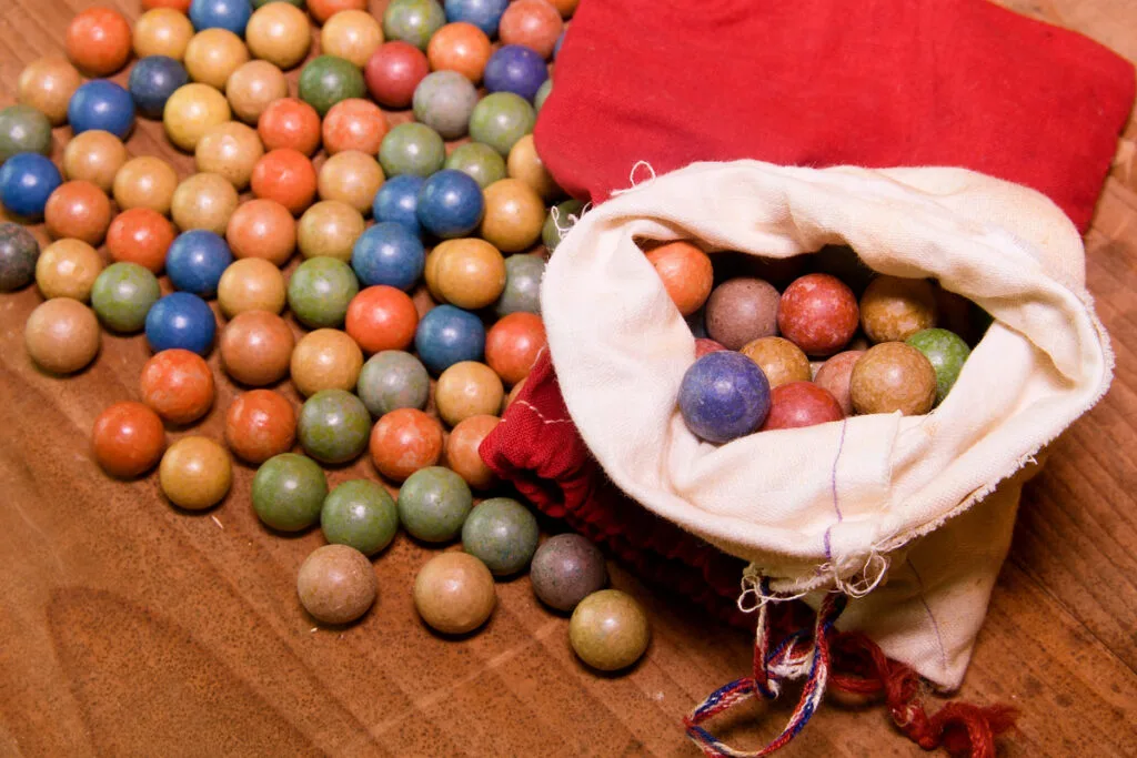 Old Colored Clay Marbles from the 1700s