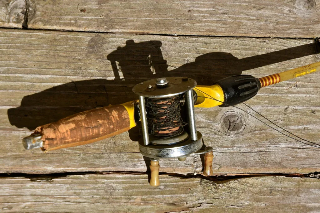 Old Steel Guides on Vintage Fishing Rod