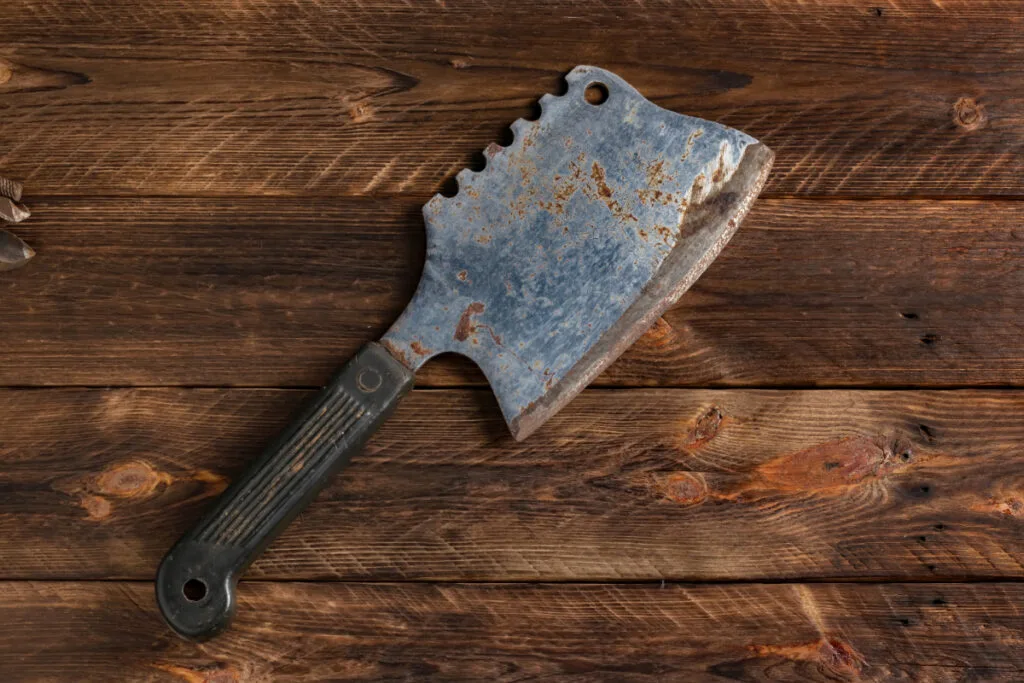 Vintage Double Bevel Meat Cleavers with Iron Blade