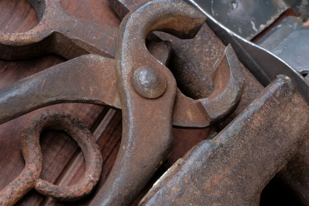 Antique Blacksmith's Tongs with Squarish Jaws