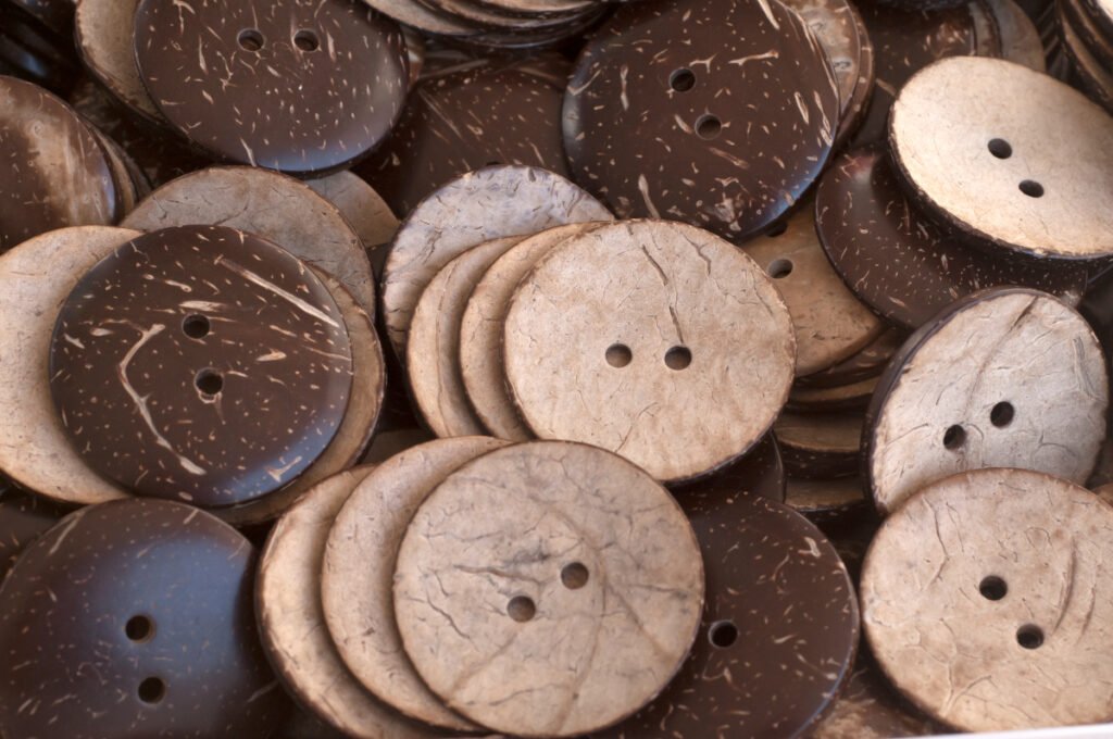 Antique Buttons made from Wood & Coconut Coir