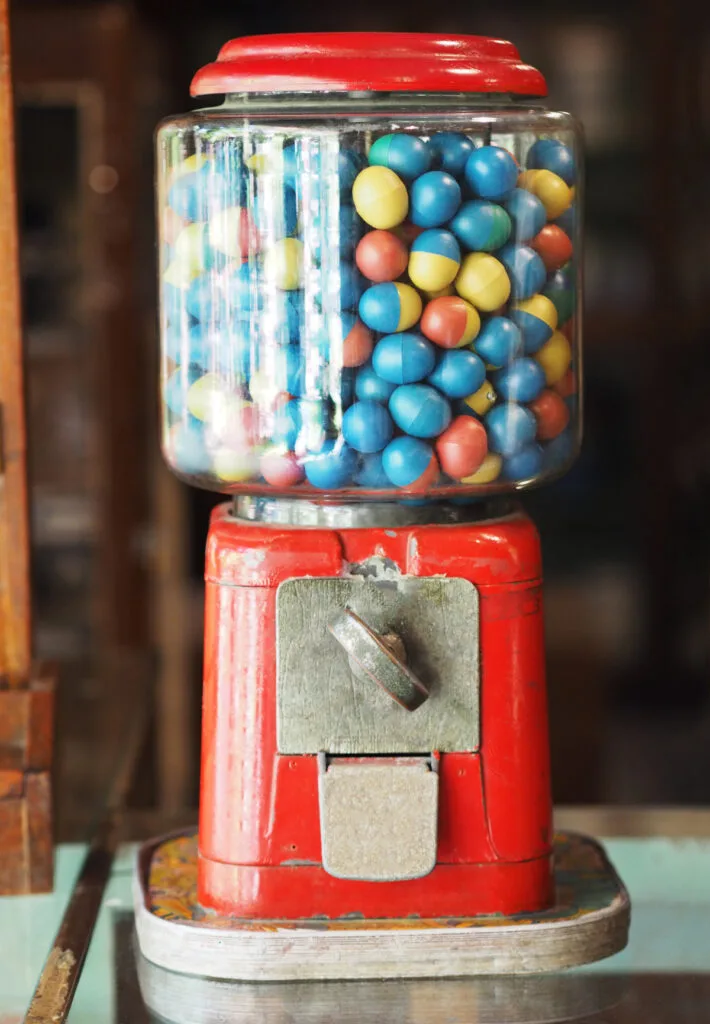 Vintage Countertop Gumball Machines from the 1900s