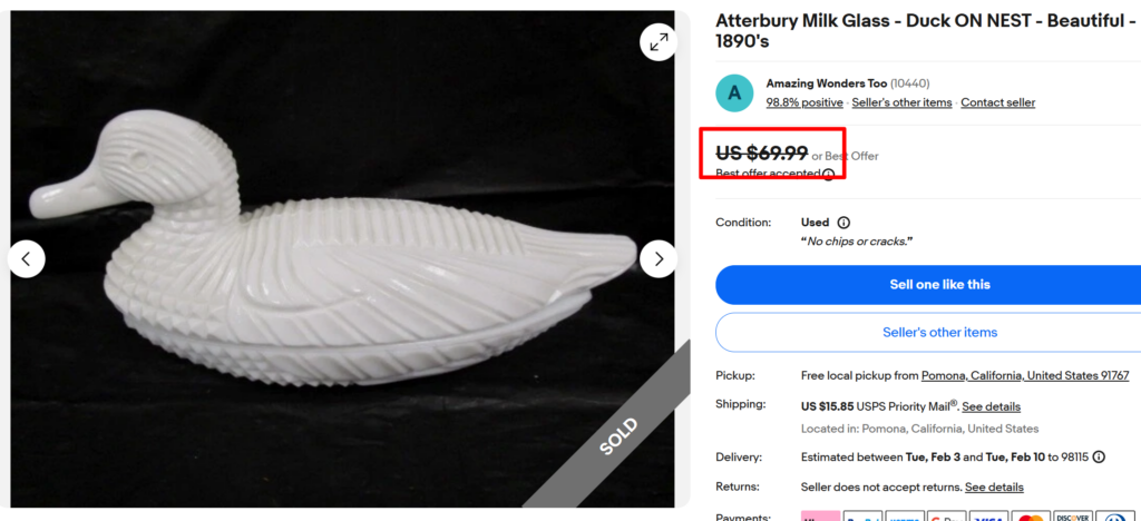 Atterbury Duck on Reeds Nest Candy Dish