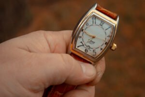 Vintage Hamilton Watch with a Squarish White Dial