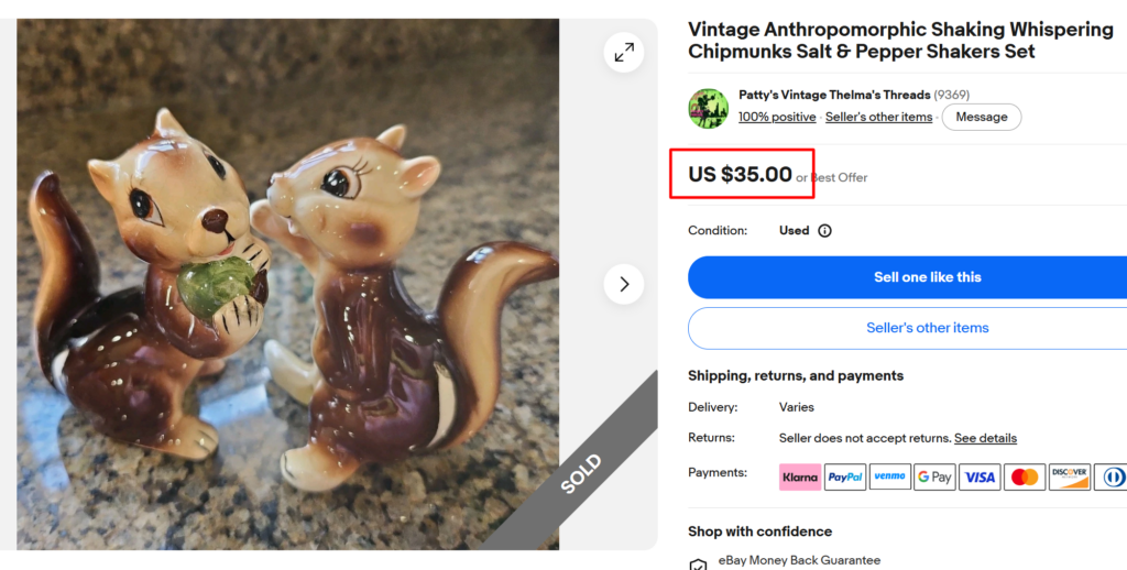 Anthropomorphic Chipmunks Salt & Pepper Shaker