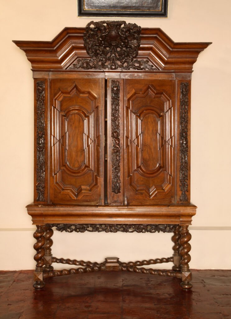Antique Cabinet Dresser with Spiral Legs