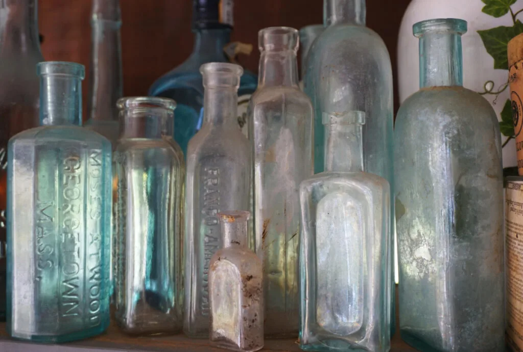 Antique Duraglas Bottles with Embossed Logos & Marks