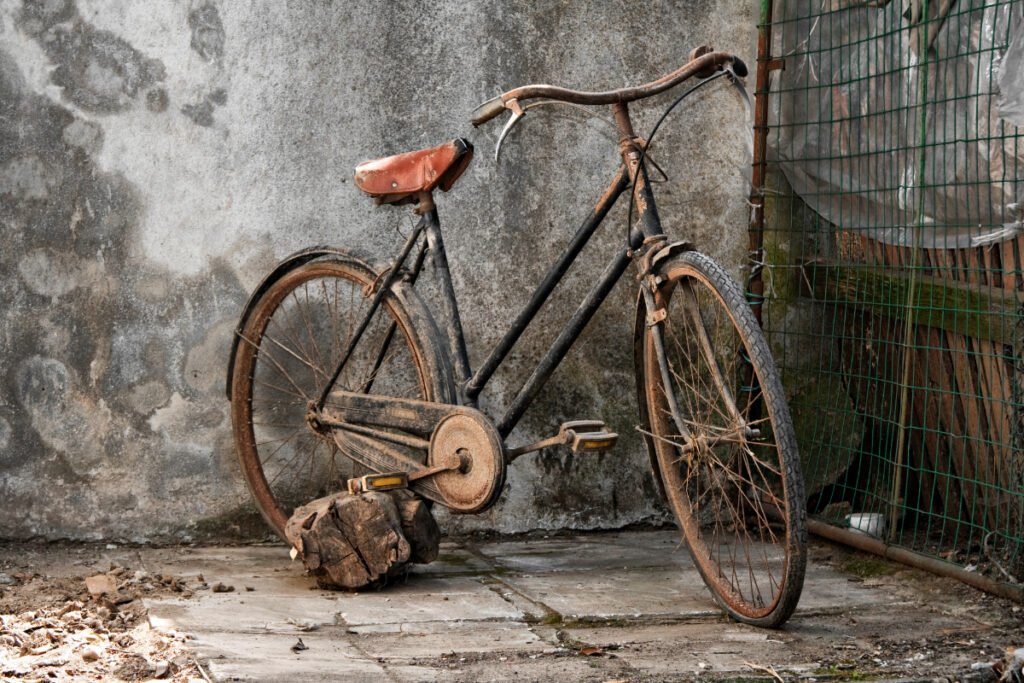 Antique Schwinn Bike with a High-rise seat