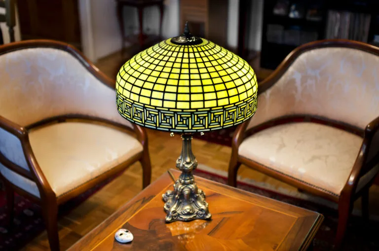 Antique Tiffany Lamp on a Retro-style table