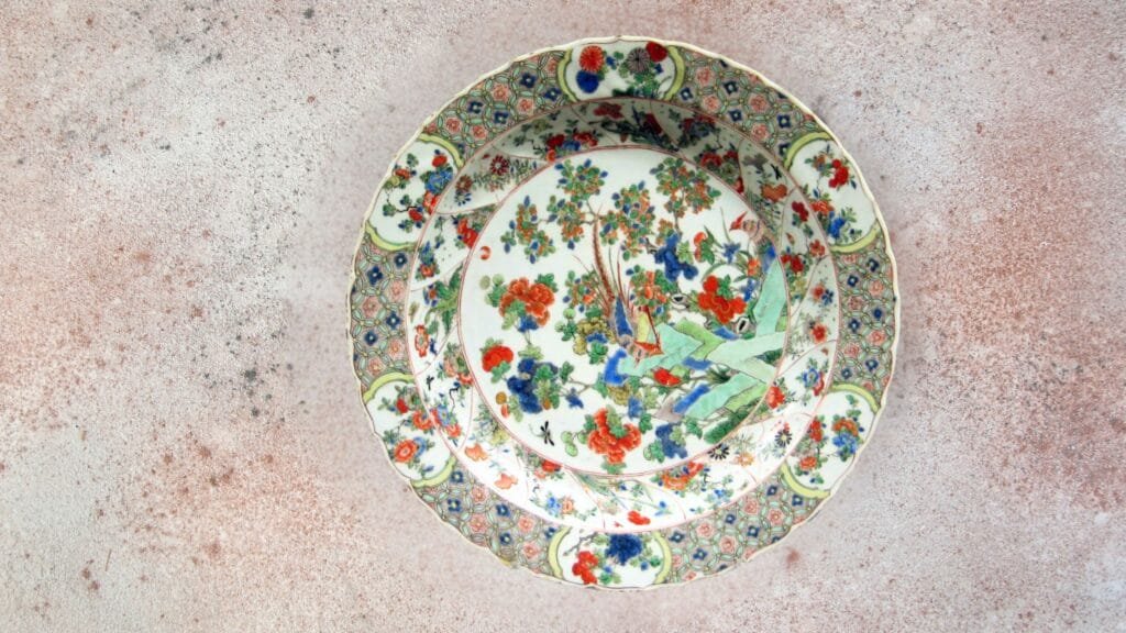 Famille Verte Porcelain Large Dish, Qing Dynasty