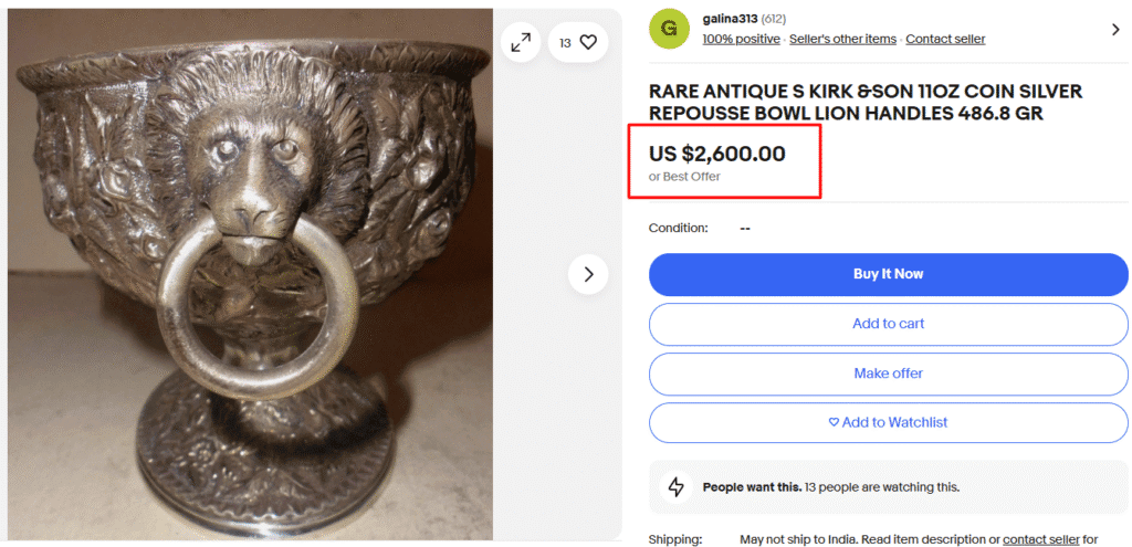 Kirk & Son Coin Silver Bowl
