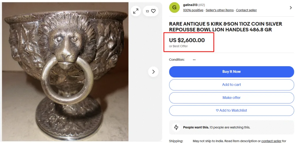 Kirk & Son Coin Silver Bowl