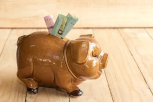 A Valuable Vintage Piggy Bank with Money