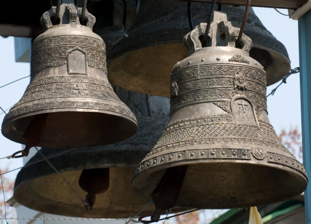 A Vintage Cast Iron Bell with Religious Scriptures & Designs