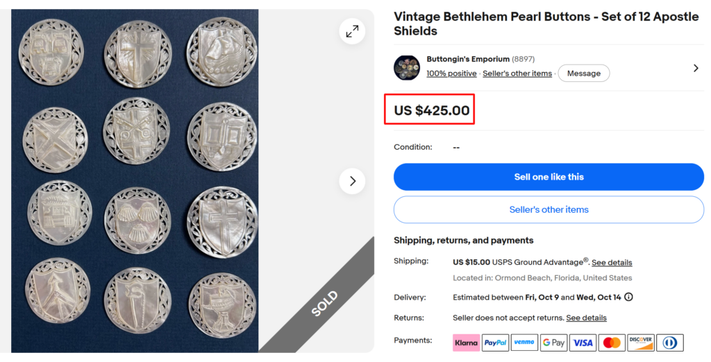 Bethlehem Pearl Buttons