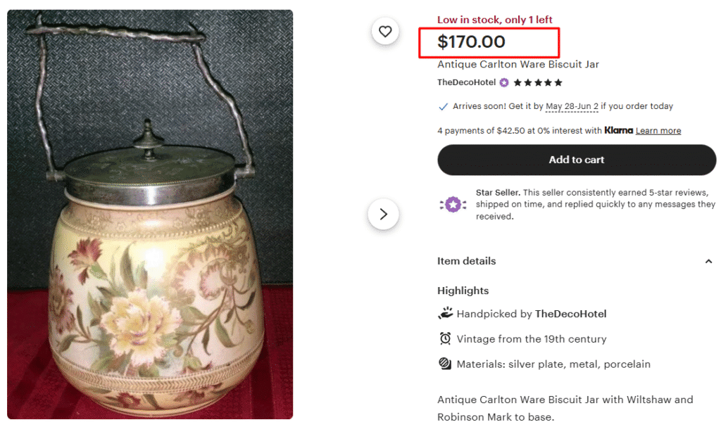 Carlton Ware Biscuit Jar