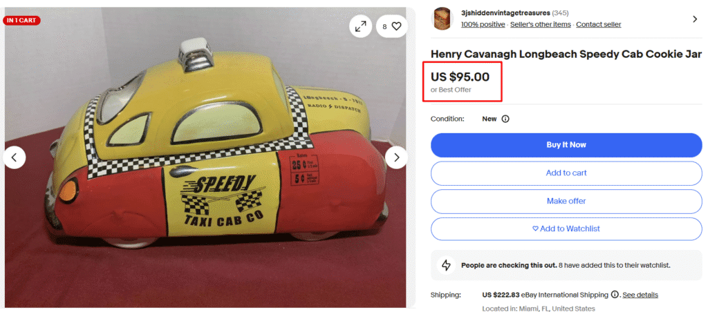 Henry Cavanagh Yellow Cab Ceramic Jar