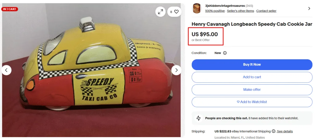 Henry Cavanagh Yellow Cab Ceramic Jar