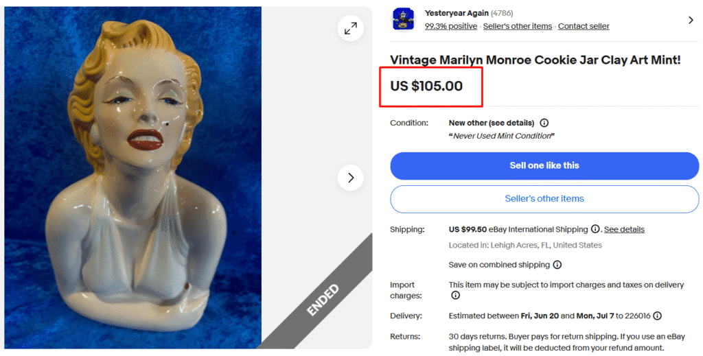 Marilyn Monroe Cookie Jar