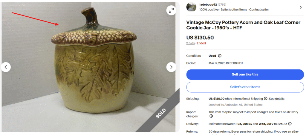McCoy Oak Leaf Corner Cookie Jar