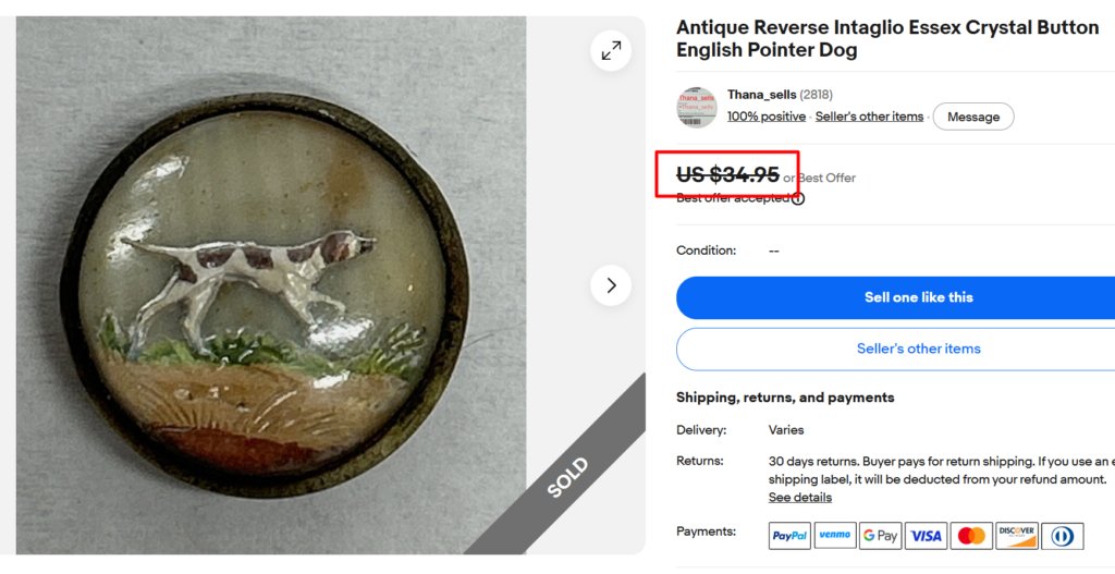Reverse-intaglio Rock-Crystal Button