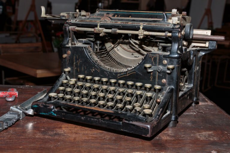 An Antique Typebar Style Typewriter on a Table