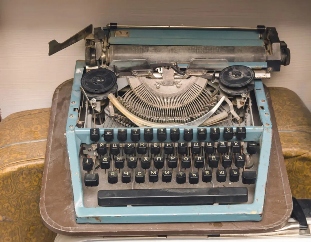 Old Stainless Steel Typewriter