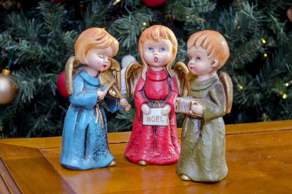 Old Goebel Holiday Figurines on Table