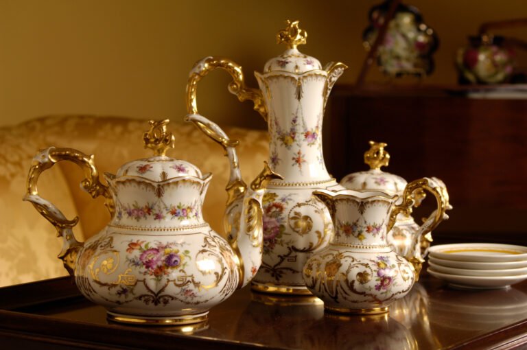 Group of Three Valuable Bassano Teapots