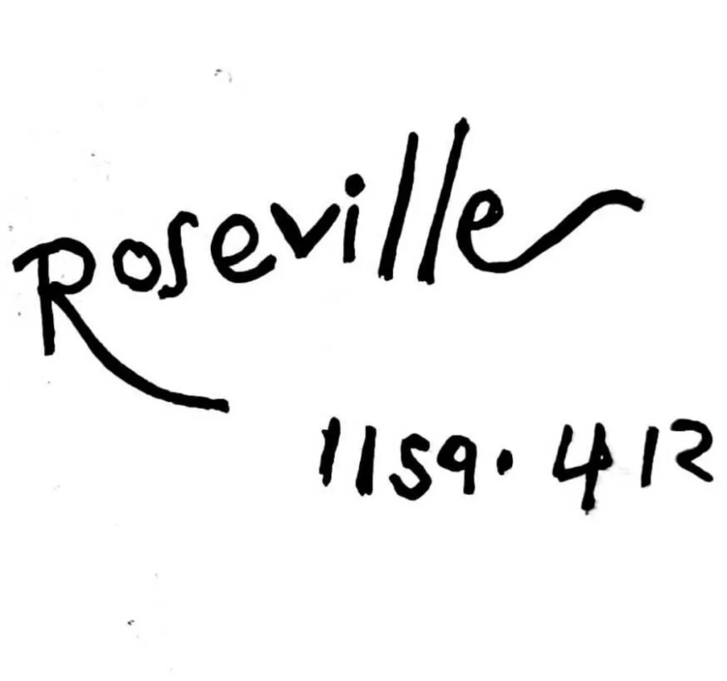 Import Roseville Pottery Mark with Numbers