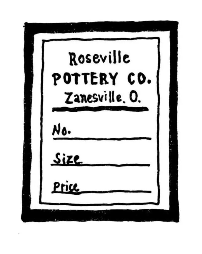 Roseville Factory Rectangle Label 1900-1904