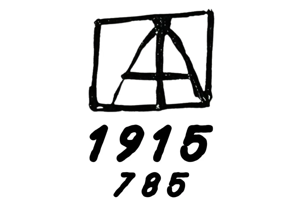 1915 Van Briggle Pottery Mark with Shape Number