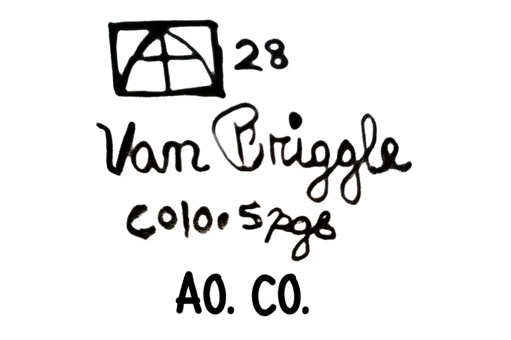 Fake Van Briggle Pottery Mark with Block Letters