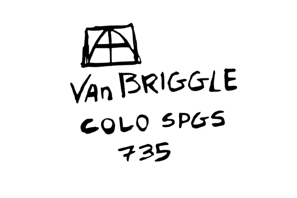 Van Briggle Pottery Mark with Shape Number 1908 - 1912