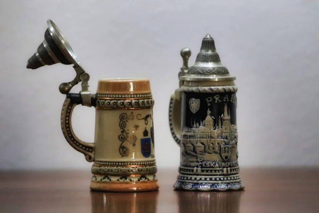 Vintage Beer Steins with Lids