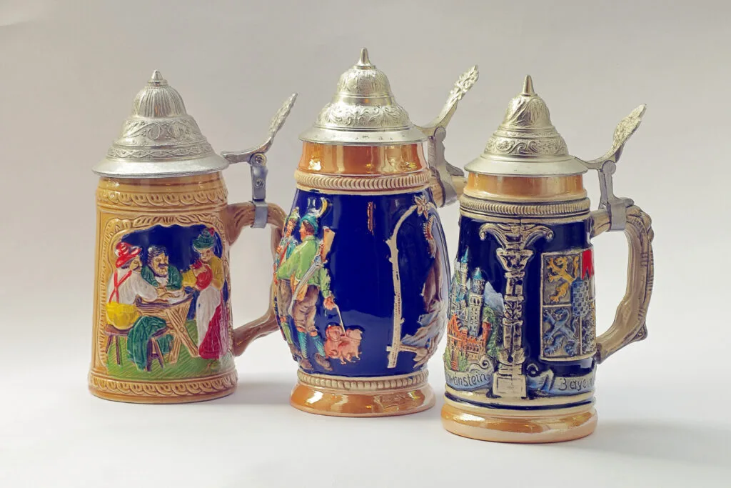 Vintage Lidded Beer Steins