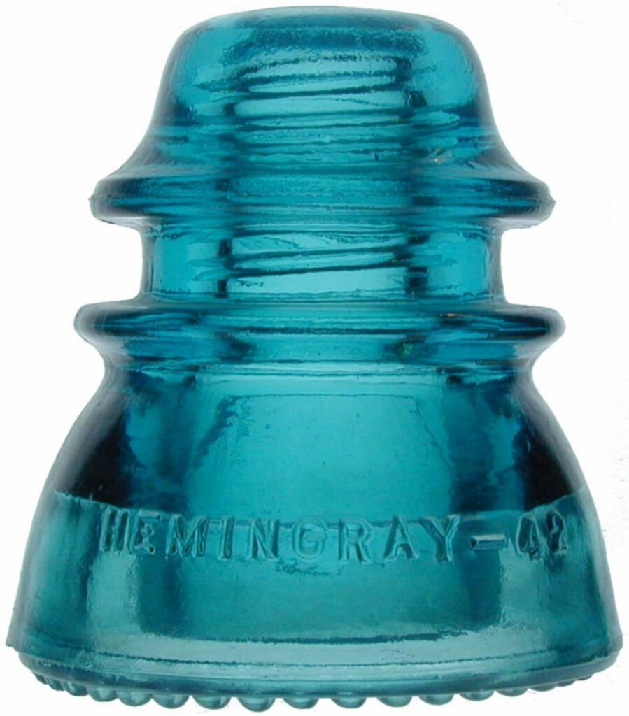 A Blue Hemingray 42 Glass Insulator