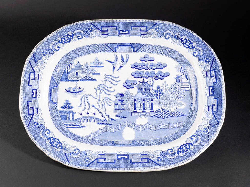 Antique Blue Willow China Plate