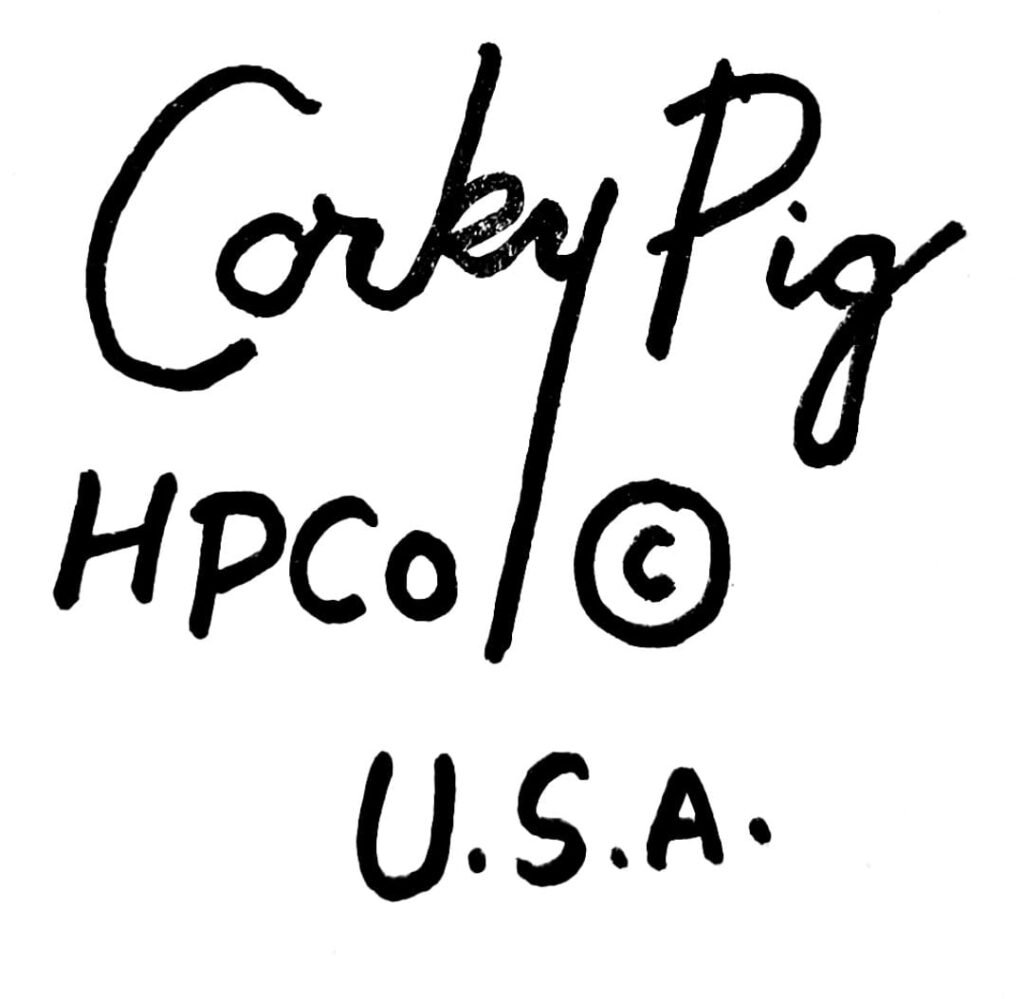 Hull Pottery Corky Pig Piggy Bank Bottom Mark